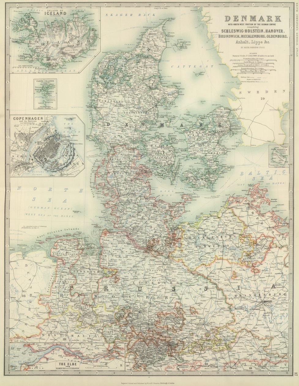 Denmark with Northwest portion of the German Empire av Alexander Keith Johnston