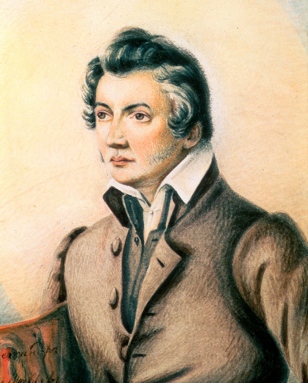 Porträtt av Nikita Muravyov, 1836 (wc och färgpennor) av Alexander Mikhailovich Muravyov