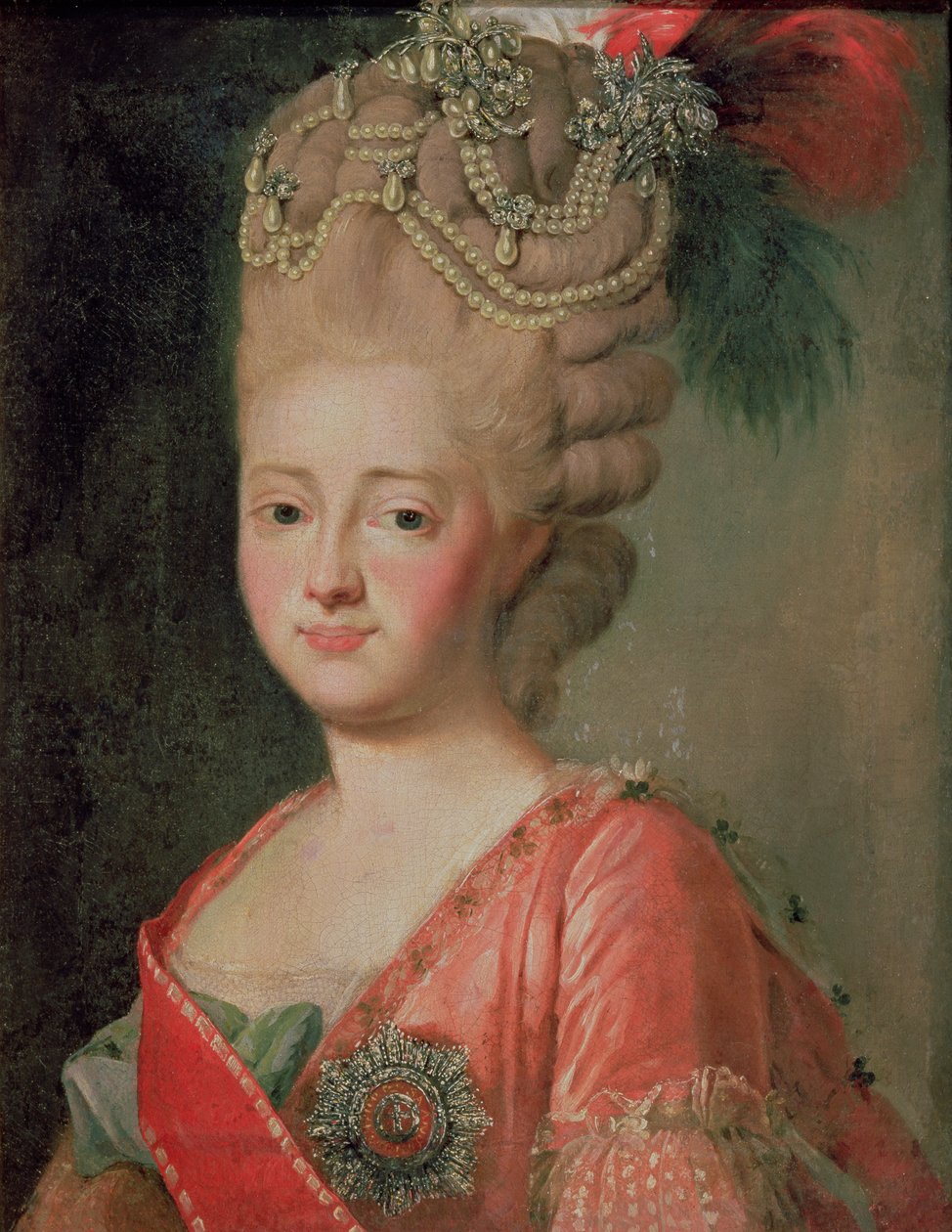 Porträtt av kejsarinnan Maria Fyodorina (1759-1828), 1770-talet av Alexander Roslin