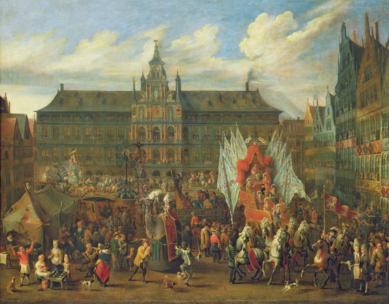 Maandamano huko Antwerp, 1697 swed av Alexander van Bredael