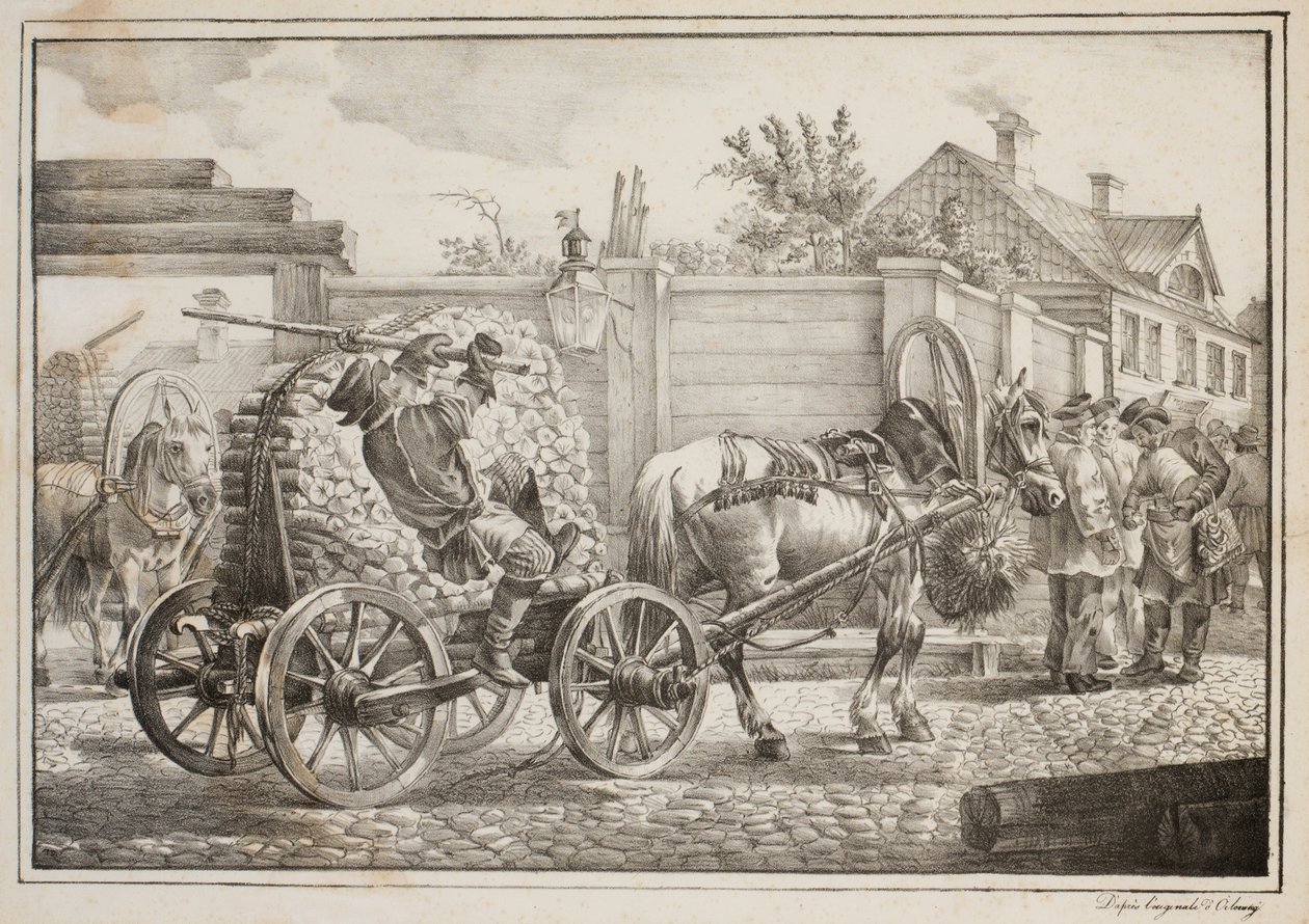 Kusken med tändning (litho) av after Alexander Orlowski