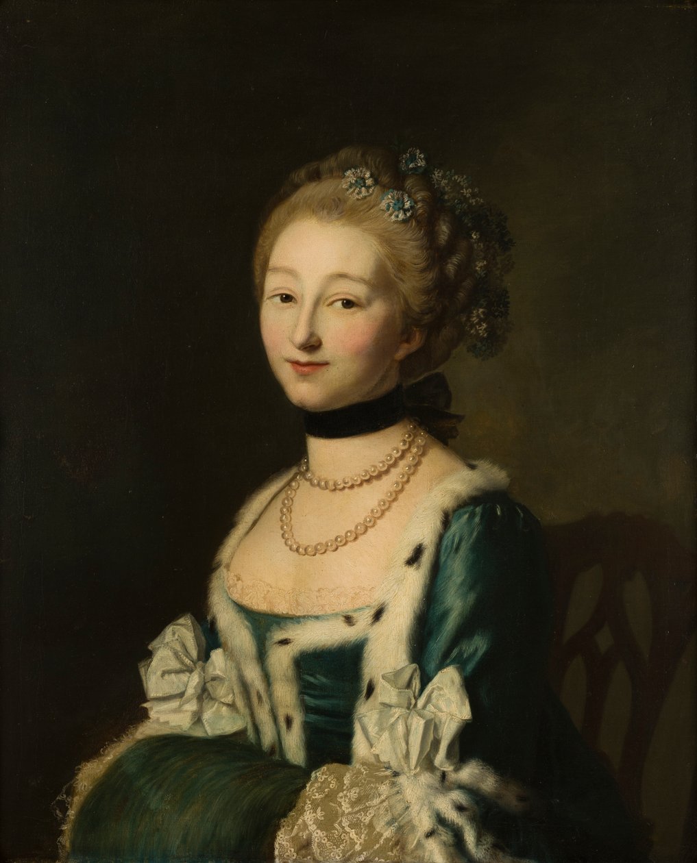 Porträtt av Elizabeth, Lady Bridgeman, efteråt Lady Bradford (1735-1806), ca 1755-93 (olja på duk) av Alexander (attr. to) Roslin