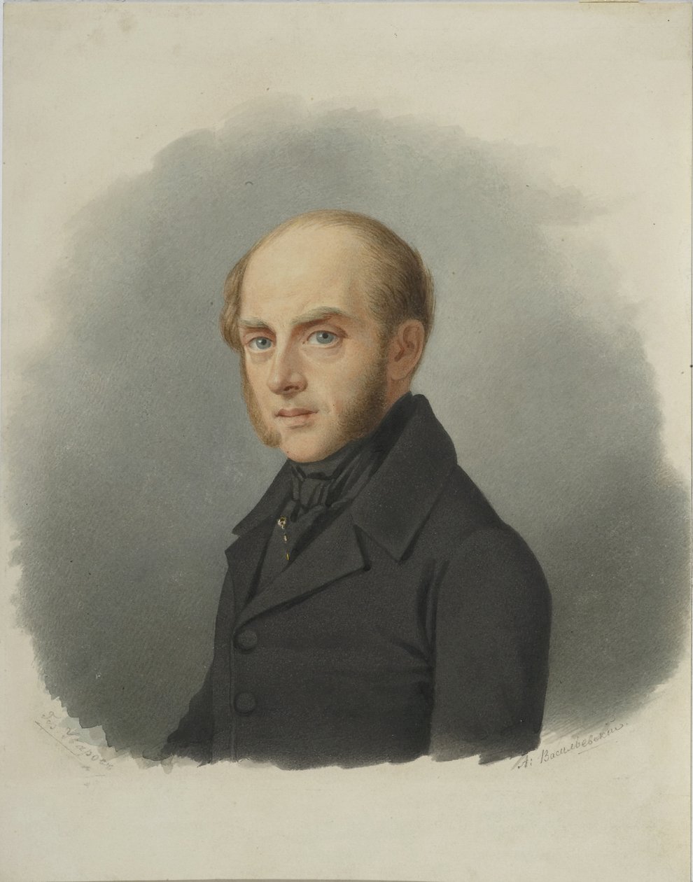 Porträtt av greve Sergey Semionovich Uvarov 1786-1855, tidigt 1840-tal av Alexander Alexeyevich Vasilyevsky