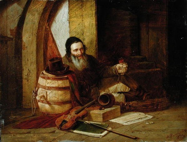 En judisk violinist i vila, 1871 av Alexander Antonovich Rizzoni