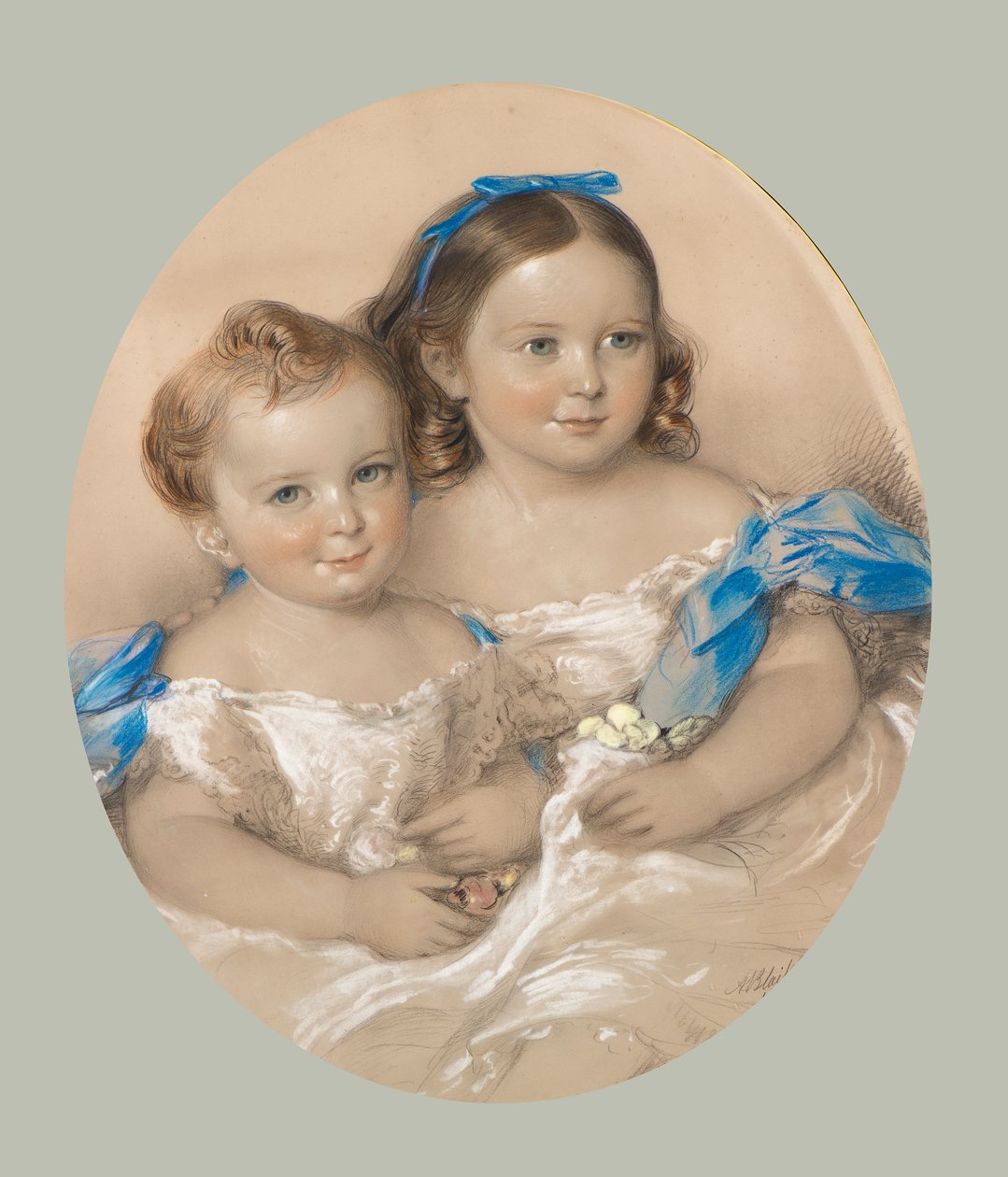 Dubbelporträtt av Mary Sime Greig och David Middleton Greig av Alexander Blaikley