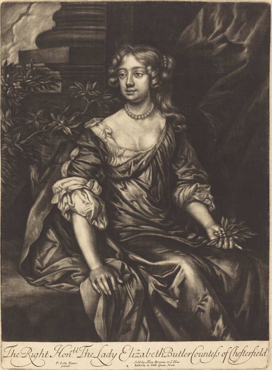 Den rätta ärade Lady Elizabeth Butler, grevinna av Chesterfield av Alexander Browne after Sir Peter Lely