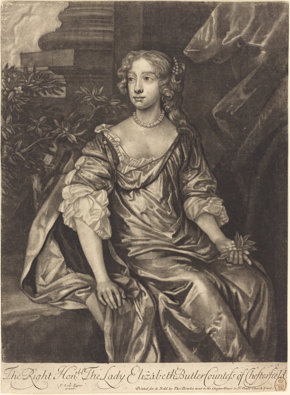 Den rätta ärade Lady Elizabeth Butler, grevinna av Chesterfield av Alexander Browne after Sir Peter Lely