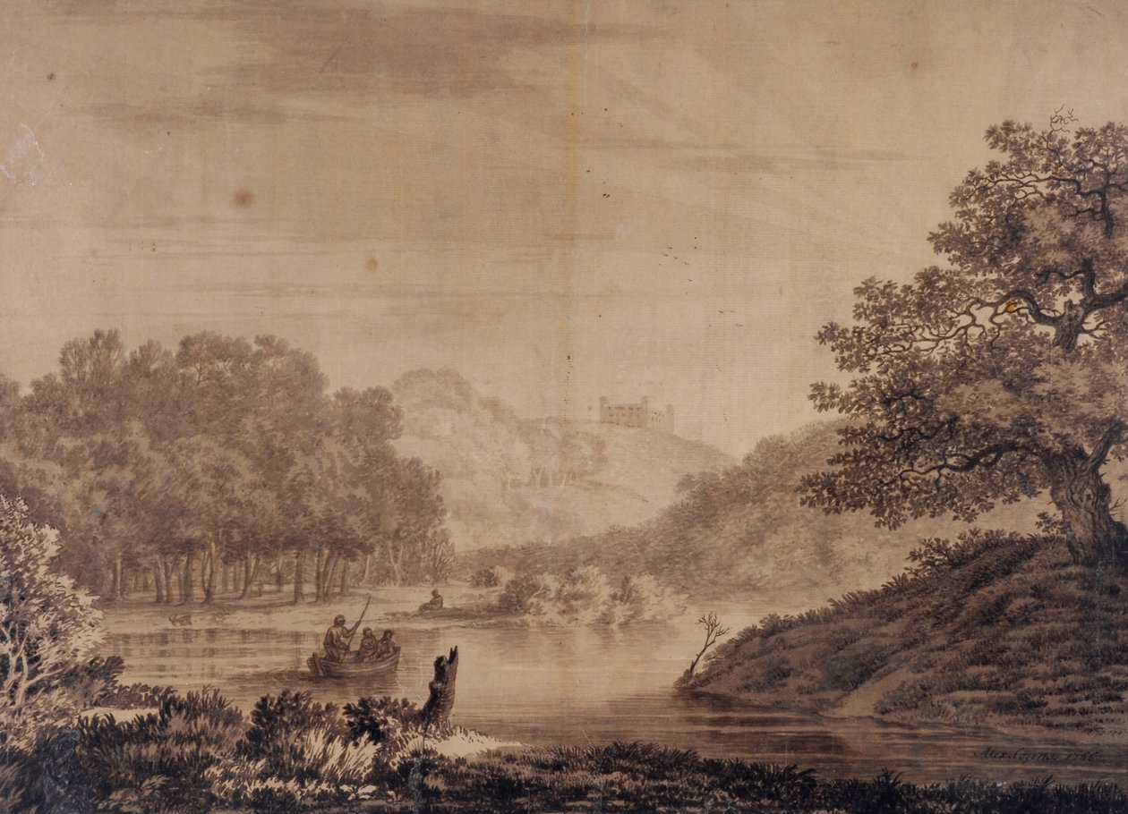 Italienskt landskap av Alexander Cozens