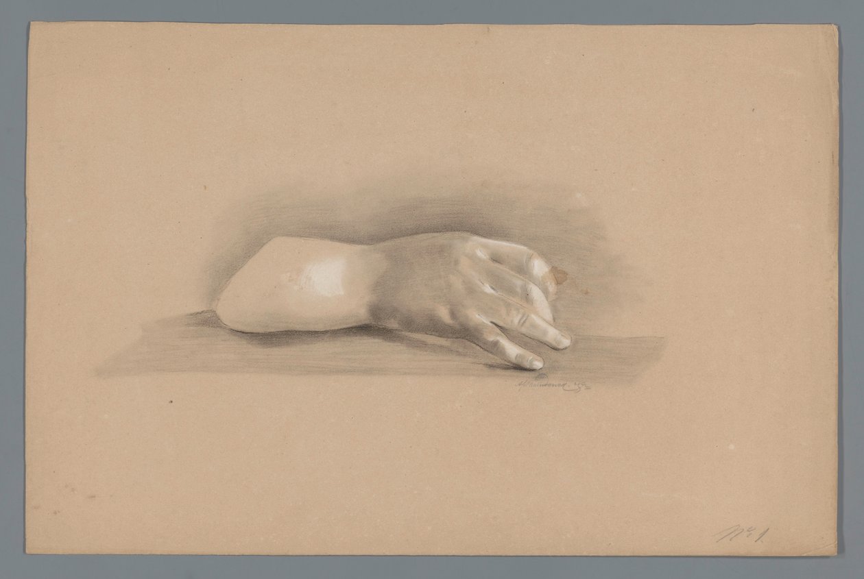 Gipsmodell av en hand av Alexander Cranendoncq