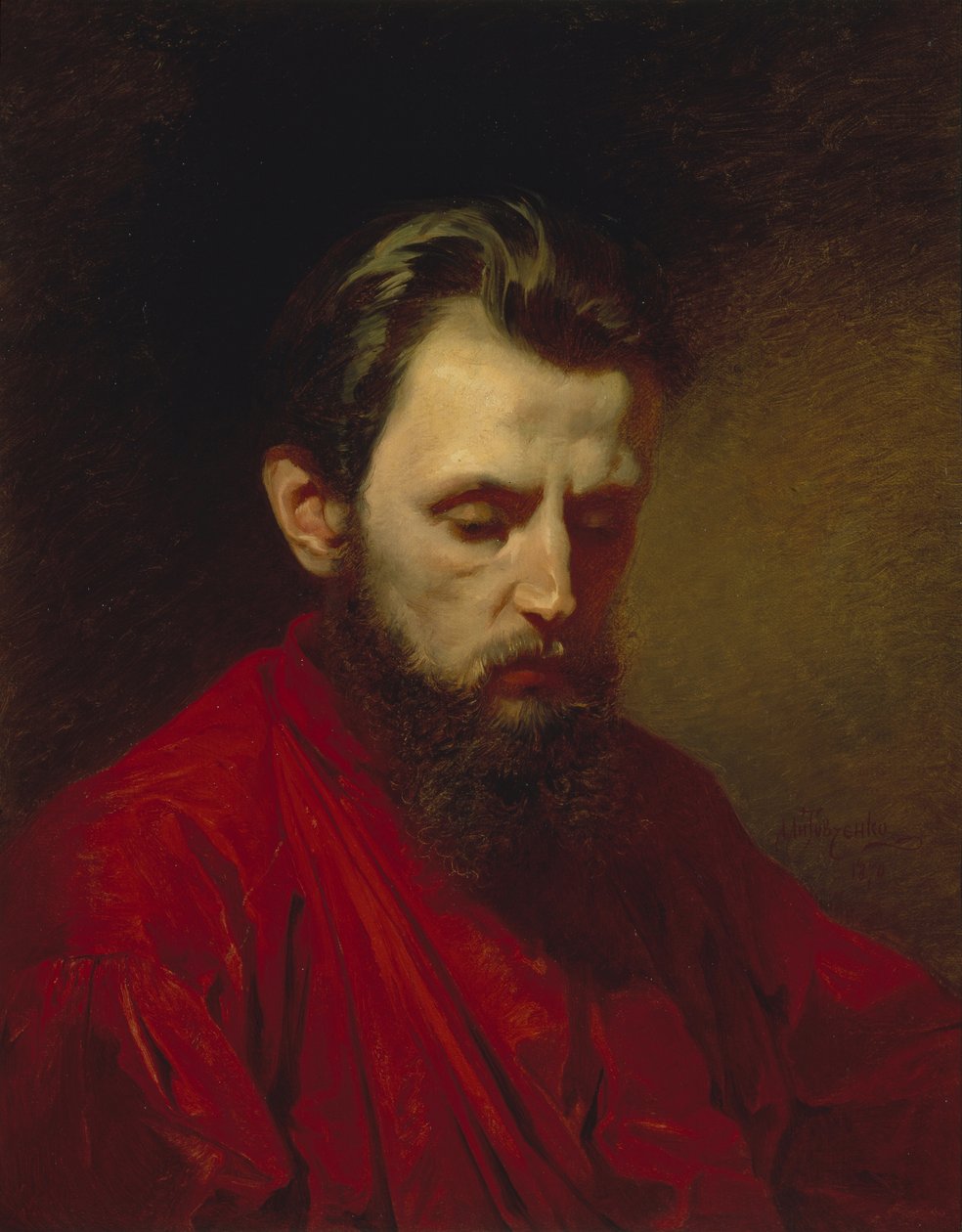 Porträtt av målaren Vyacheslav Grigorievich Schwartz 1838-1869, 1870 av Alexander Dmitrievich Litovchenko