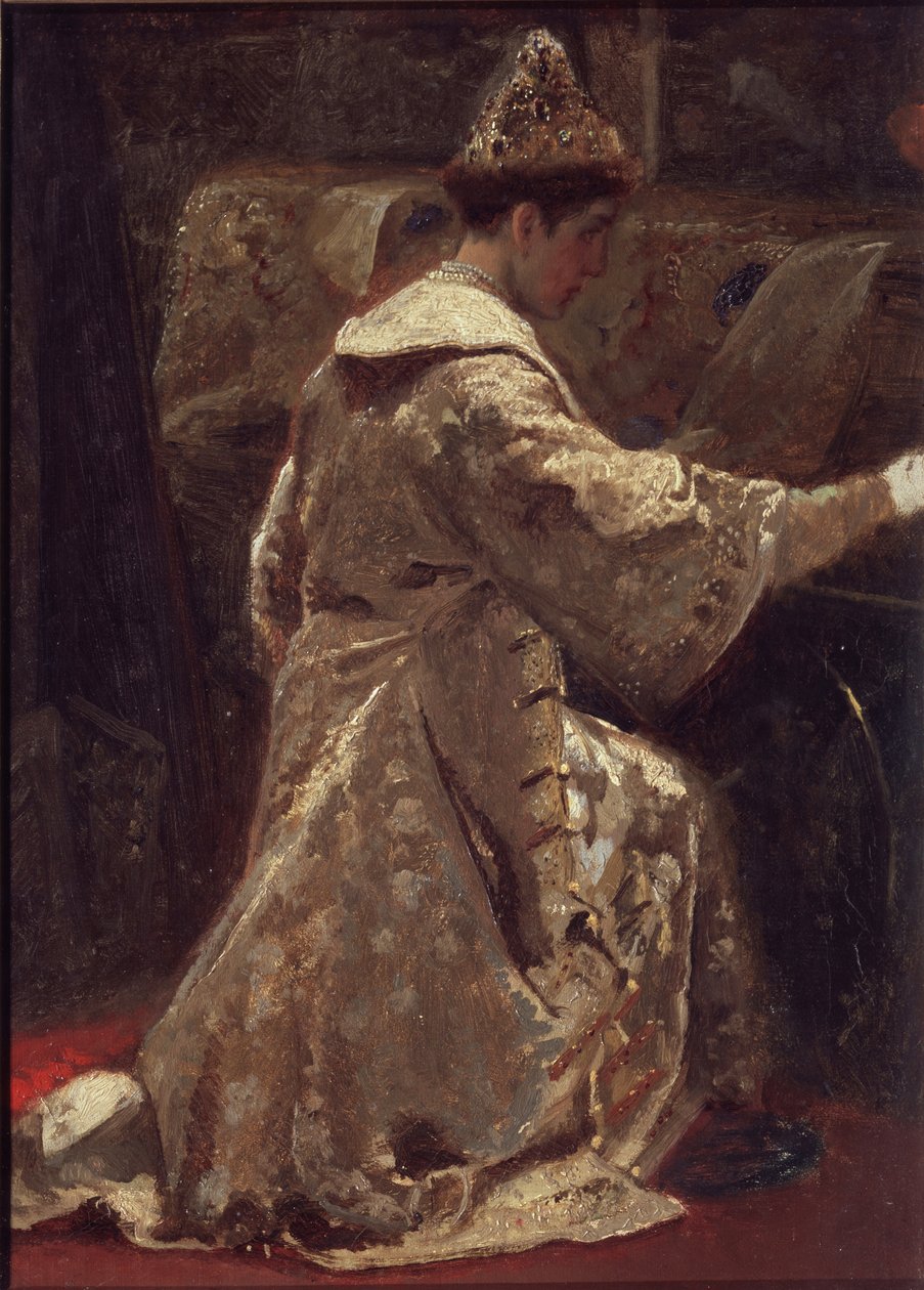 Tsar Alexis I Mikhailovich av Ryssland 1629-1676, före 1886 av Alexander Dmitrievich Litovchenko