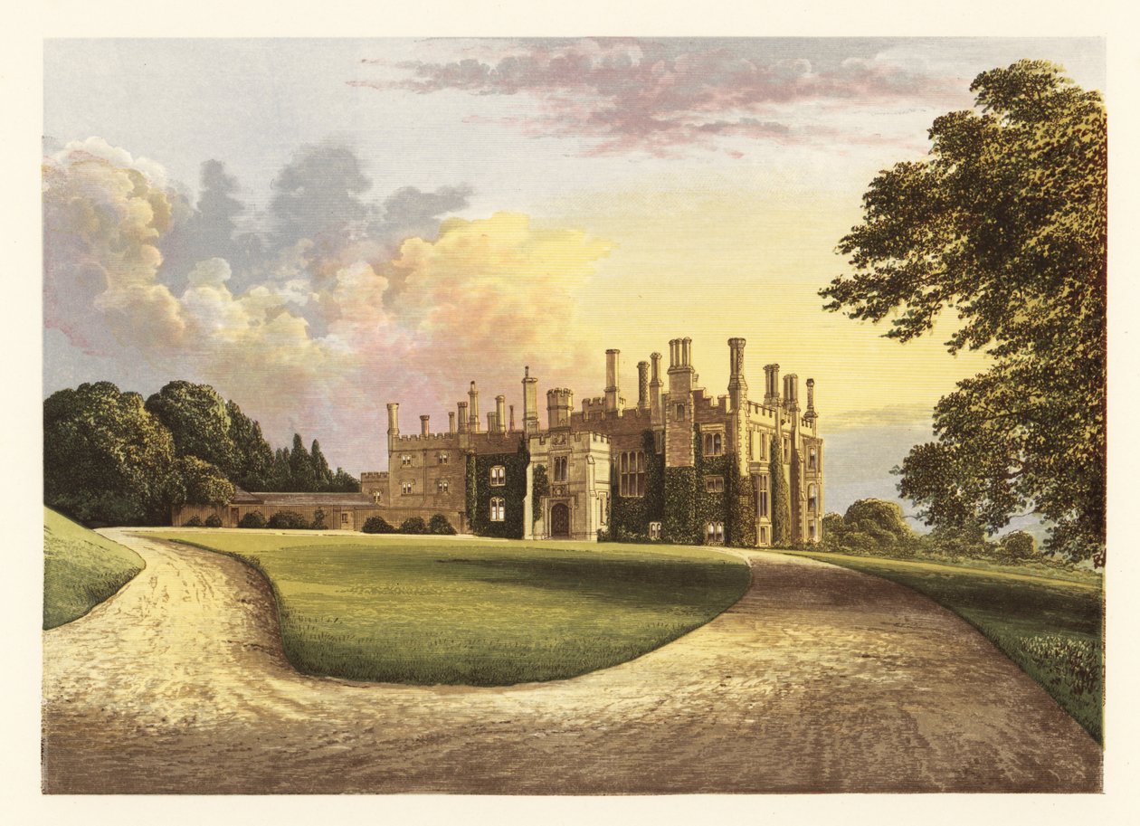 Eggesford House, Devon, England. ,1880 (gravyr) av Alexander Francis (after) Lydon