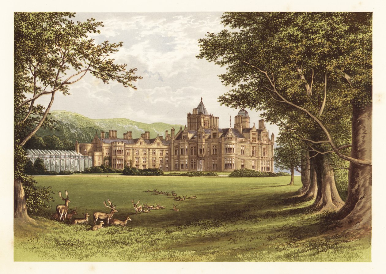 Holker Hall, Lancashire, England. ,1880 (gravyr) av Alexander Francis (after) Lydon