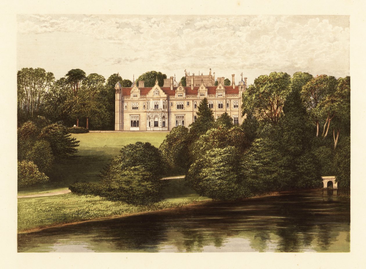 Keele Hall, Staffordshire, England, 1880 (gravyr) av Alexander Francis (after) Lydon