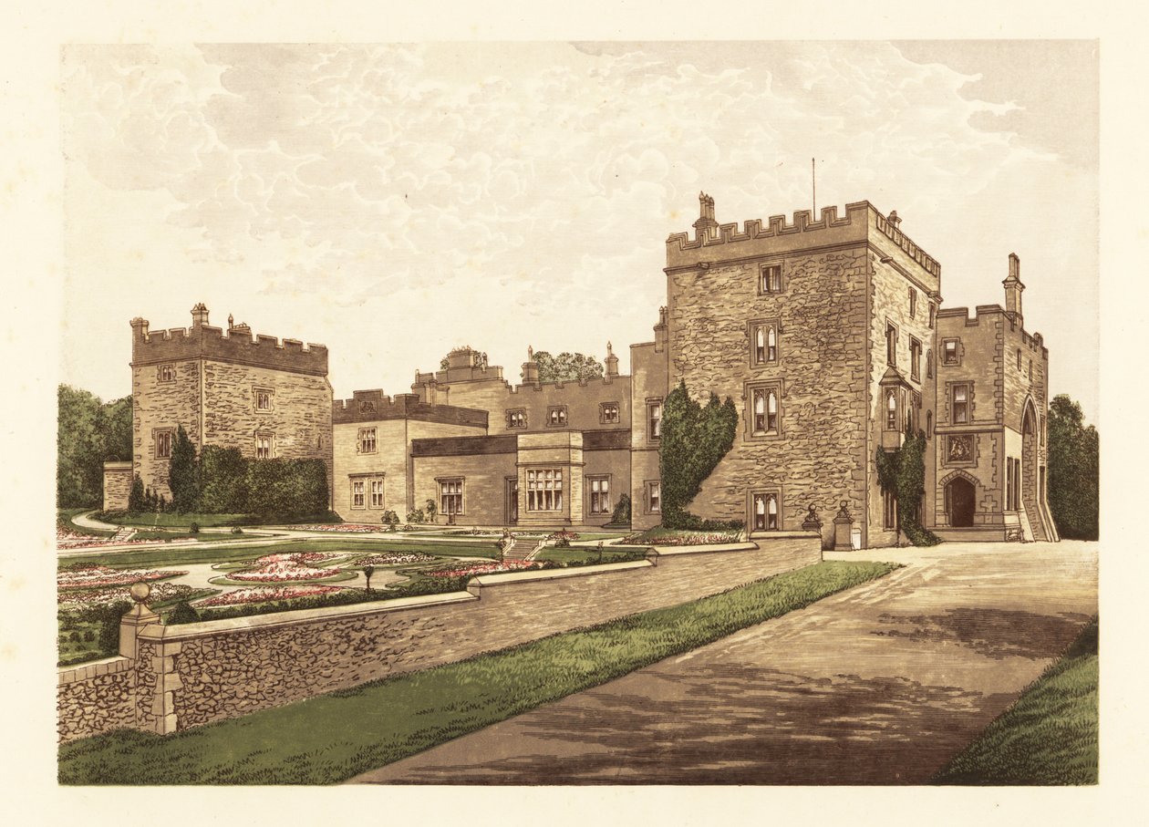 Muncaster Castle, Cumbria, England. ,1880 (gravyr) av Alexander Francis (after) Lydon
