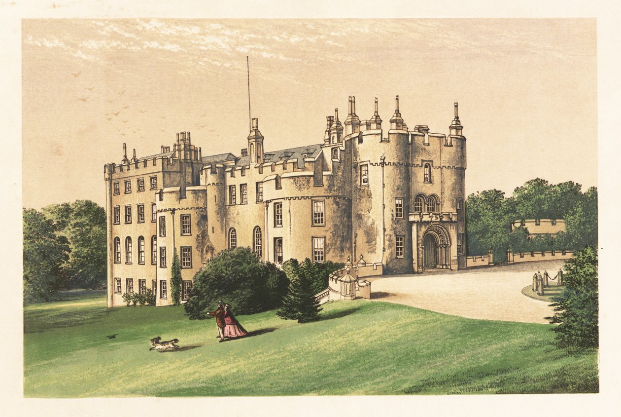 Picton Castle, Pembrokeshire, Wales. ,1880 (gravyr) av Alexander Francis (after) Lydon
