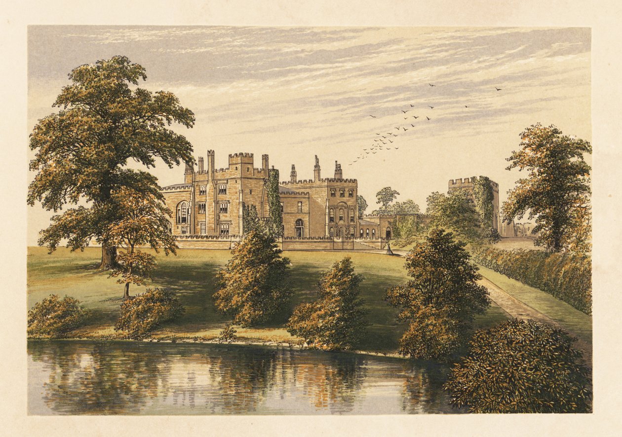 Ripley Castle, Yorkshire, England. ,1880 (gravyr) av Alexander Francis (after) Lydon