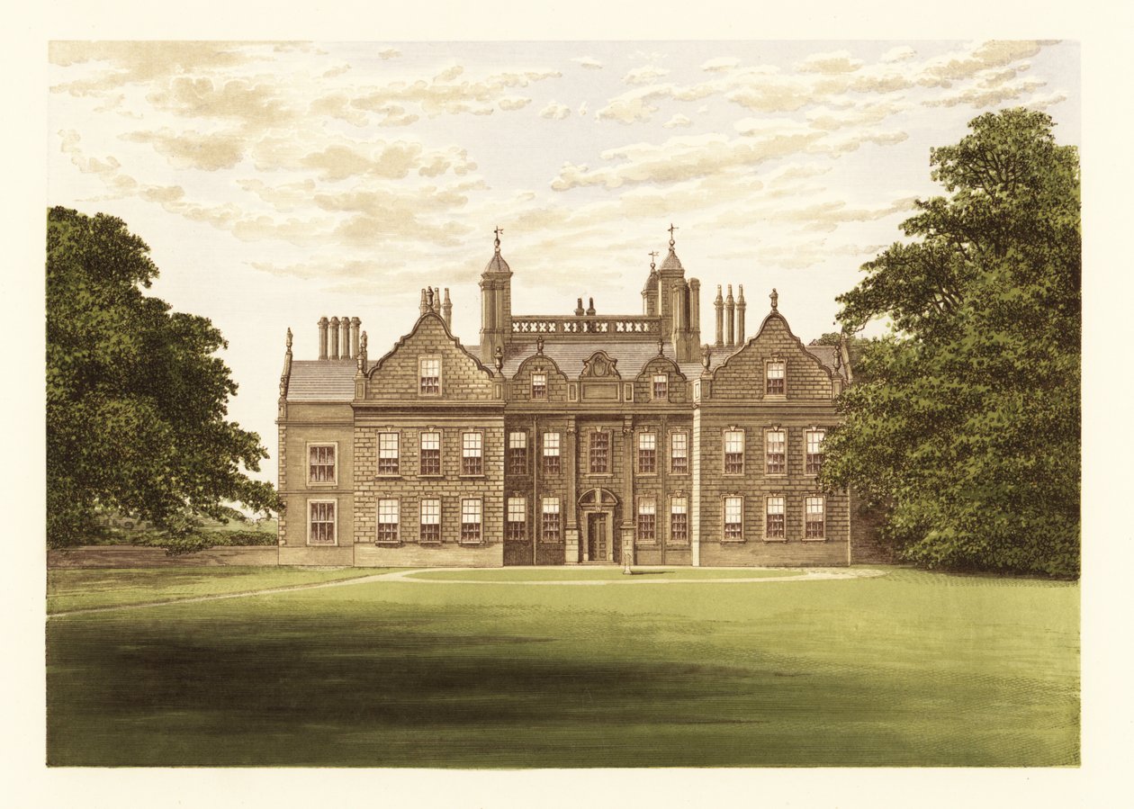 Willesley Hall, Leicestershire, England. ,1880 (gravyr) av Alexander Francis (after) Lydon