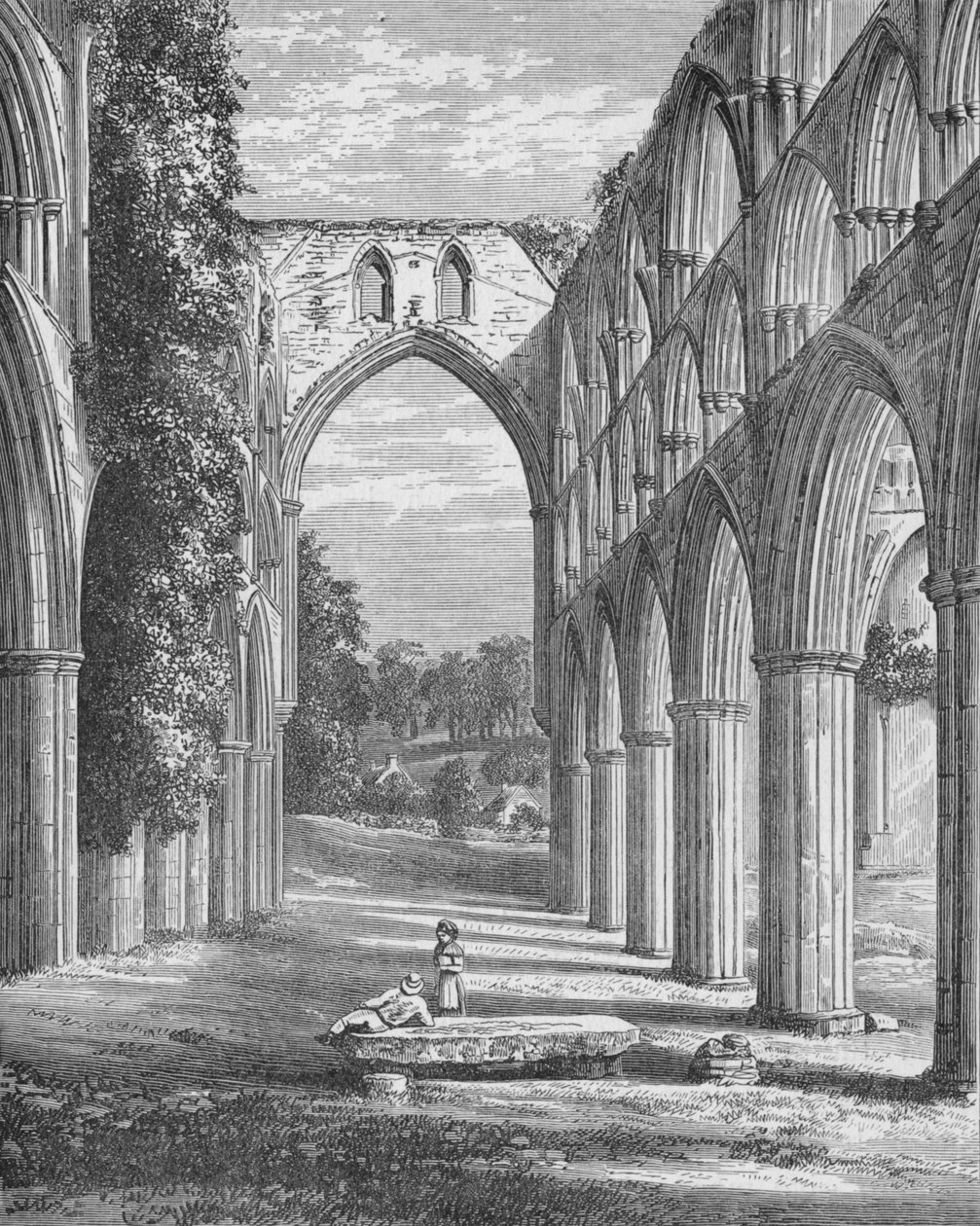 Kör ser norrut, Rievaulx Abbey, c1880, 1897 av Alexander Francis Lydon