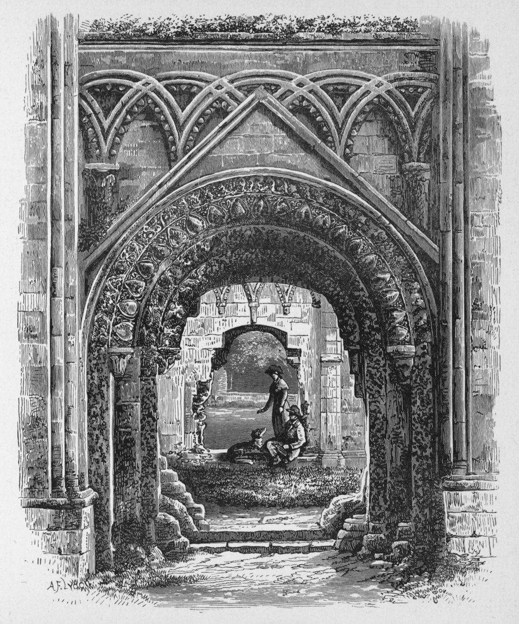 Dörröppning i St Josephs Chapel, Glastonbury Abbey, c1880, 1897 av Alexander Francis Lydon