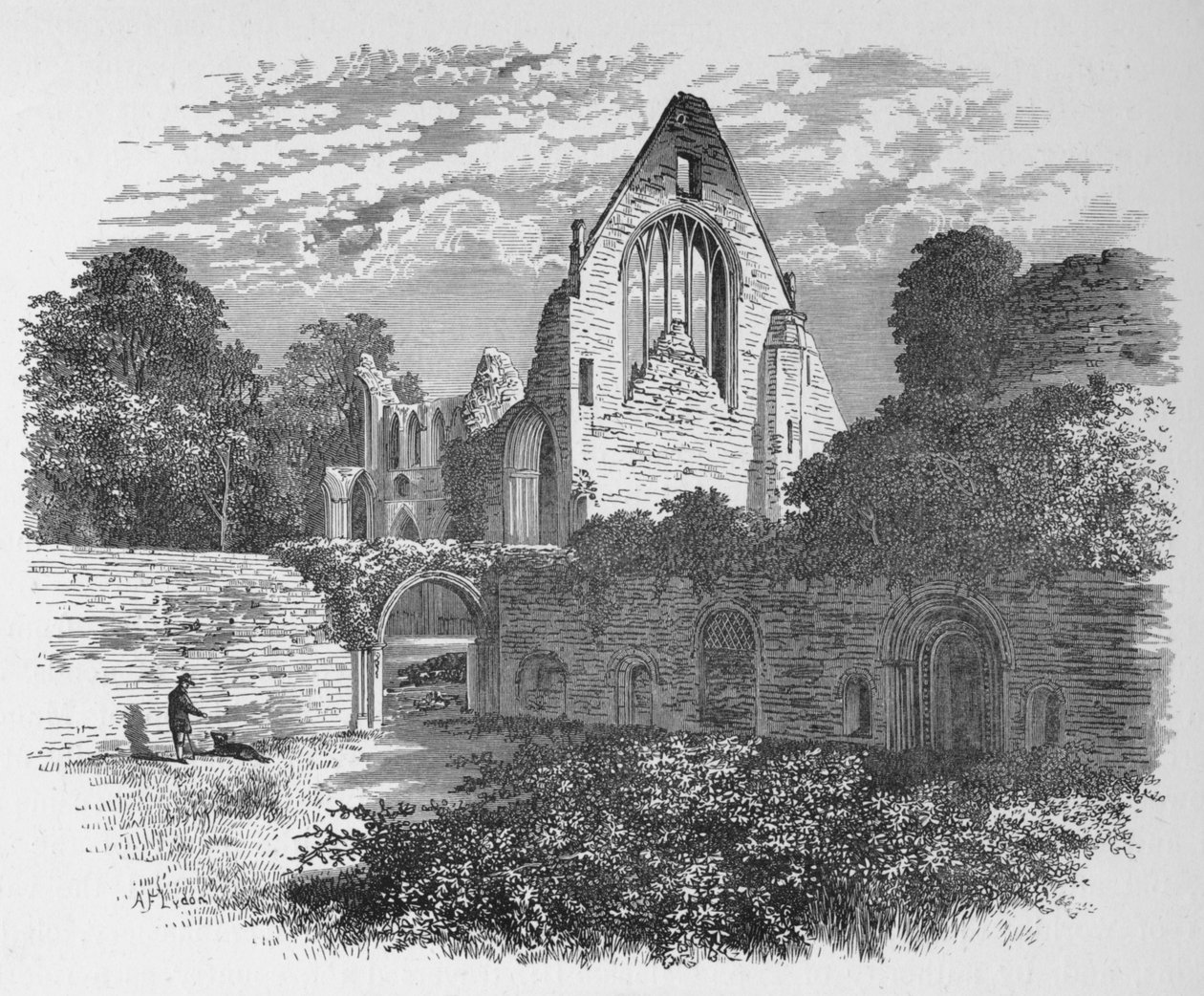 Från Cloister Court, Dryburgh Abbey, c1880, 1897 av Alexander Francis Lydon