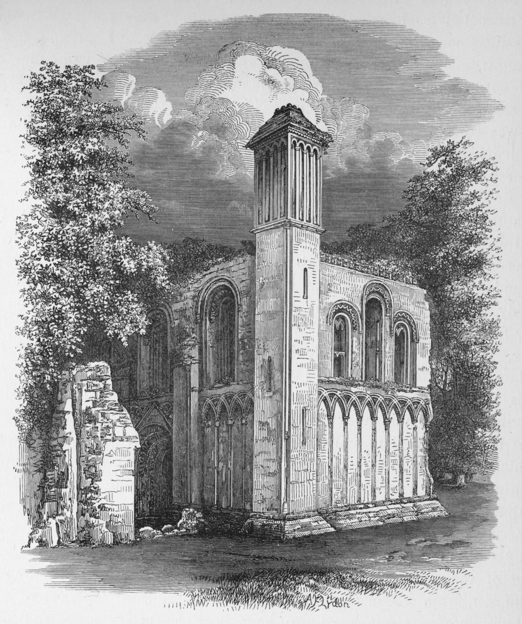 St. Josephs Chapel, från North-West, Glastonbury Abbey, c1880, 1897 av Alexander Francis Lydon