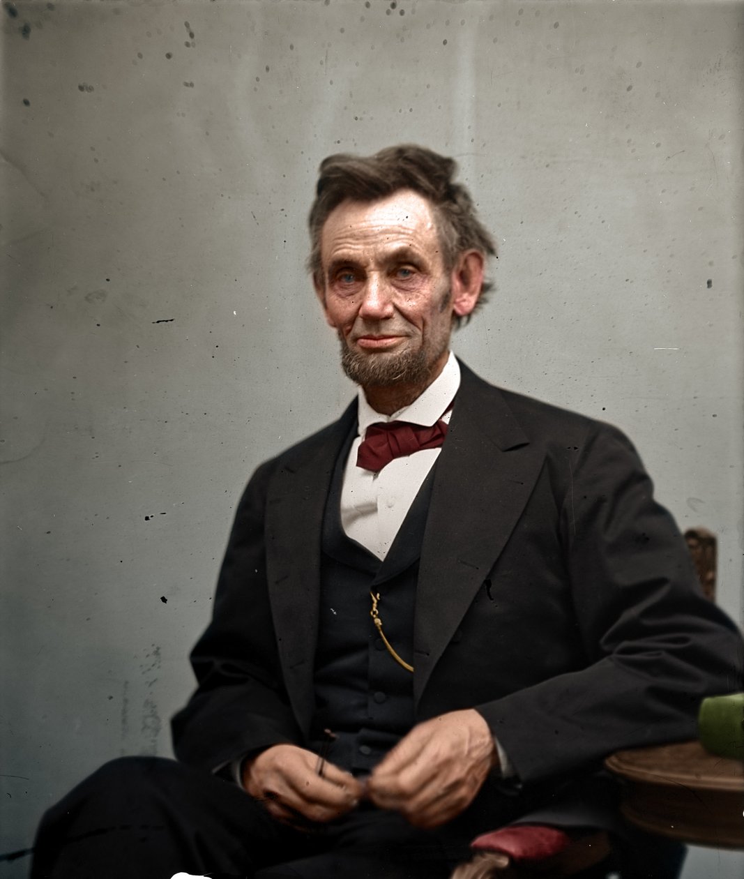 Abraham Lincoln i februari 1865, färglagd av Alexander Gardner
