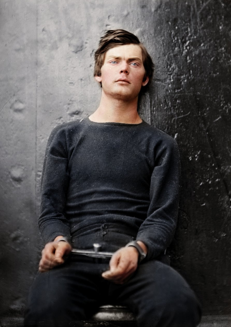 Lewis Powell i handledsjärn ombord på USS Saugus, 1865 av Alexander Gardner
