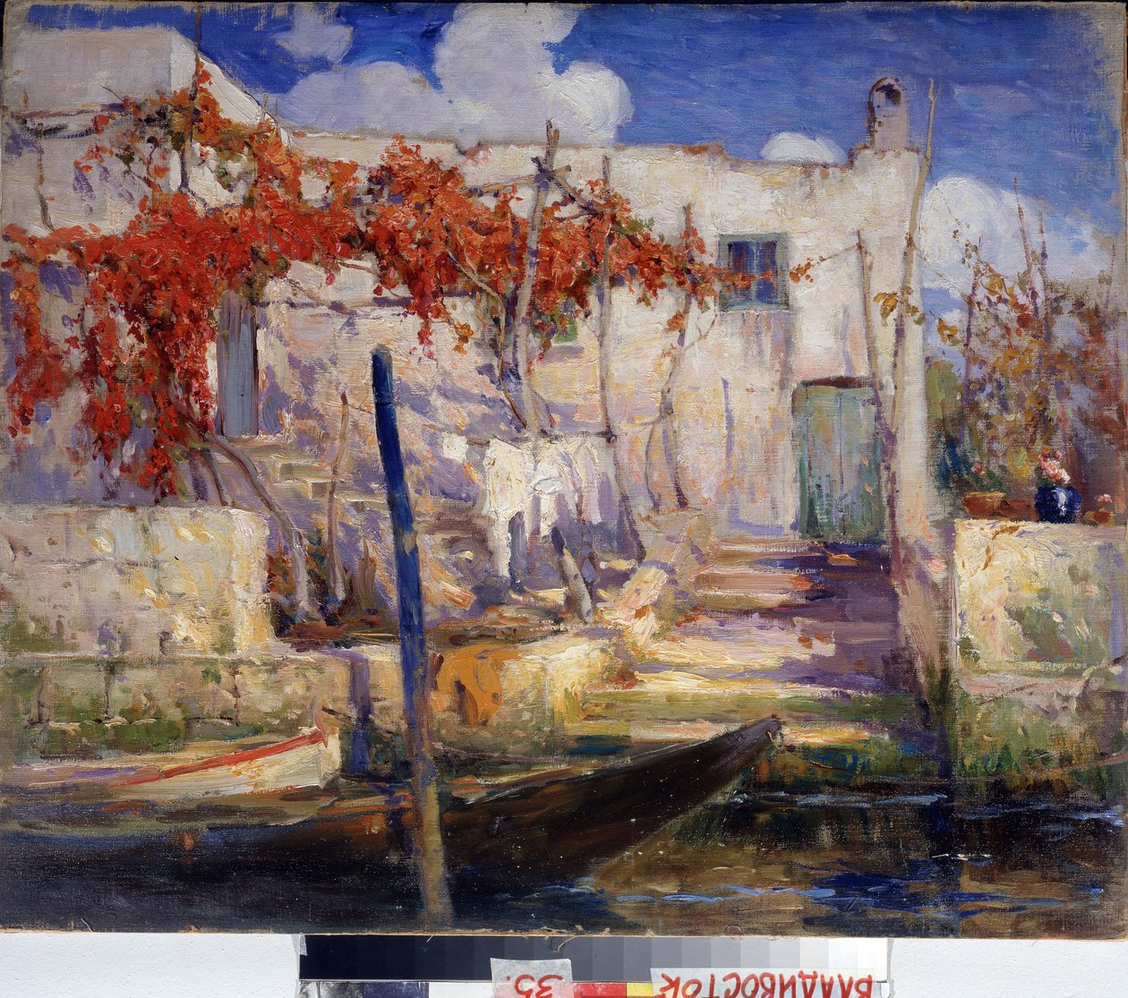 Landskap. I söder. (Landskap. I söder). Målning av Alexander Fyodorovich Gaush (1873-1947), olja på duk, rysk konst, tidigt 1900-tal. Primorsk State Art Gallery, Vladivostok (Ryssland). av Alexander Gaush