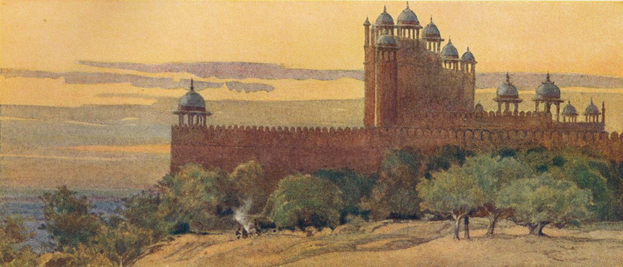 Moskén och segerporten, Fatehpur Sikri, c1880 1905. av Alexander Henry Hallam Murray