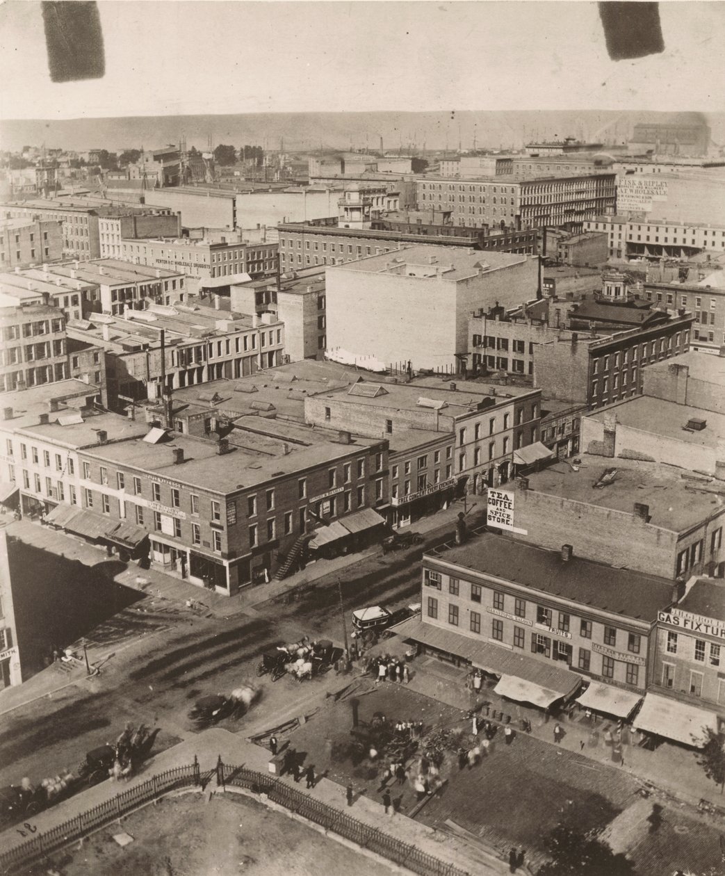 Utsikt nordost från kupolen på domstolsbyggnaden i Chicago, 1858 av Alexander Hesler