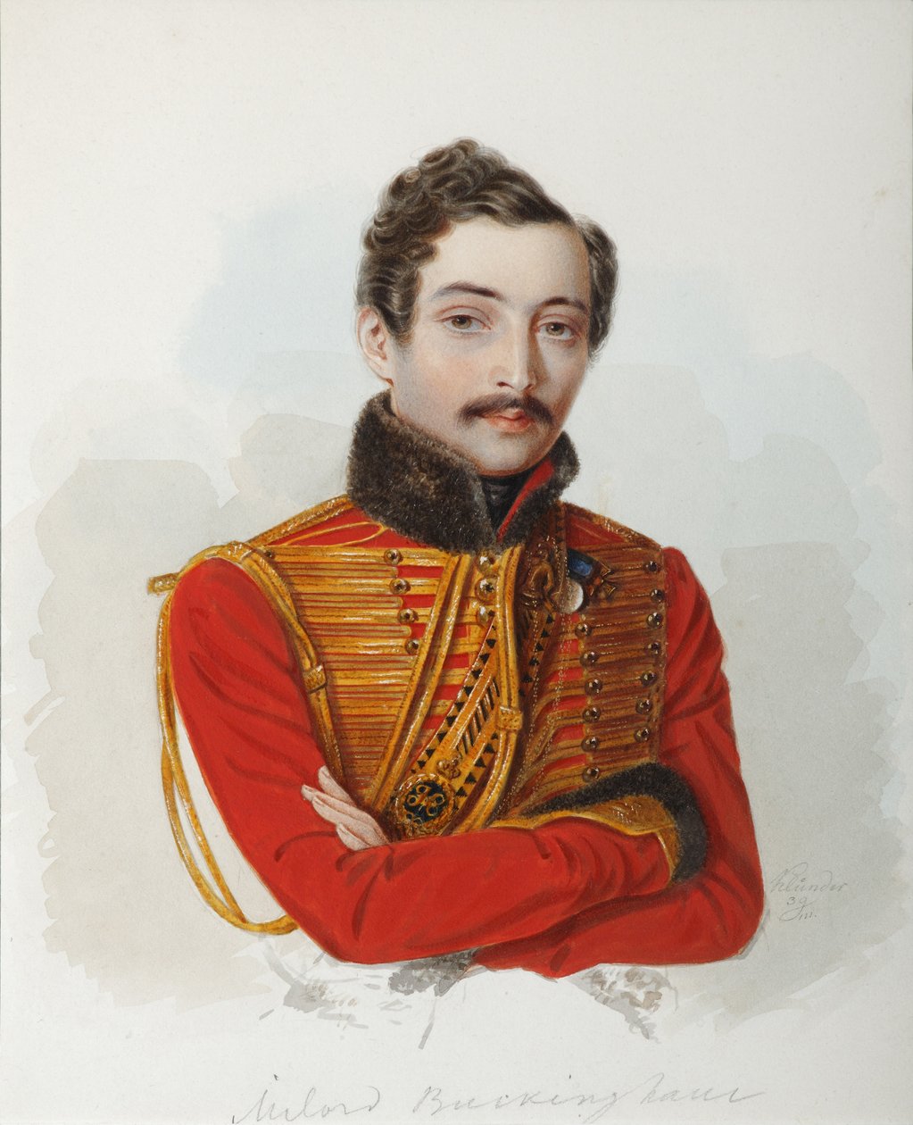 Porträtt av Vladimir Dmitrievich Bakaev 1810-1871, 1839 av Alexander Ivanovich Klünder