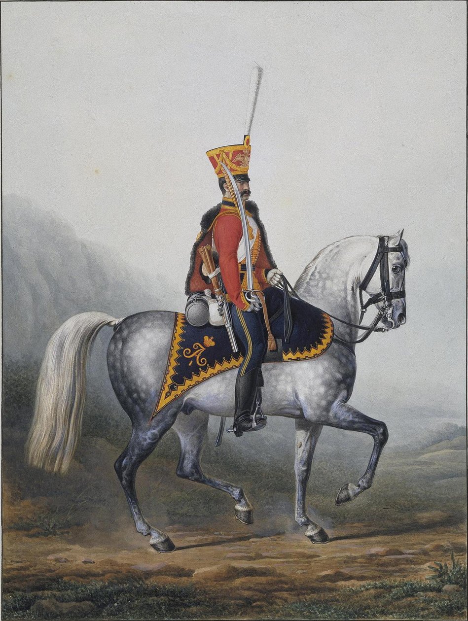 Soldat vid livgardets husarregemente, 1817-1824 av Alexander Ivanovich Sauerweid
