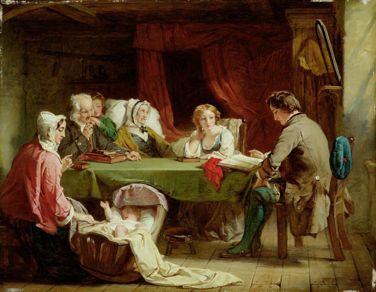 Sabbatsafton (olja på duk) av Alexander Johnston
