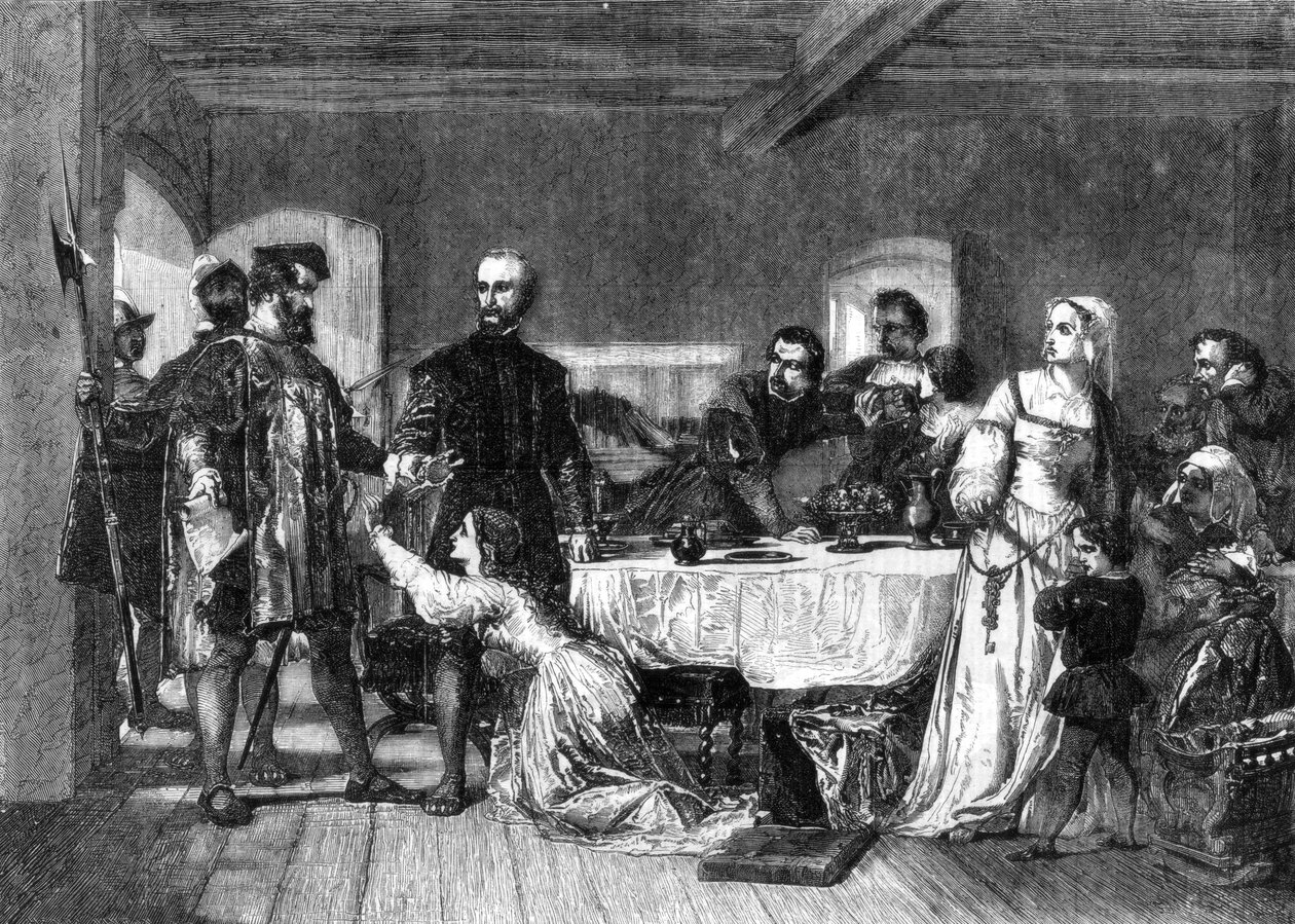 Gripandet av John Brown av Ashford, en Lollard, 1517, 1856 av Alexander Johnston