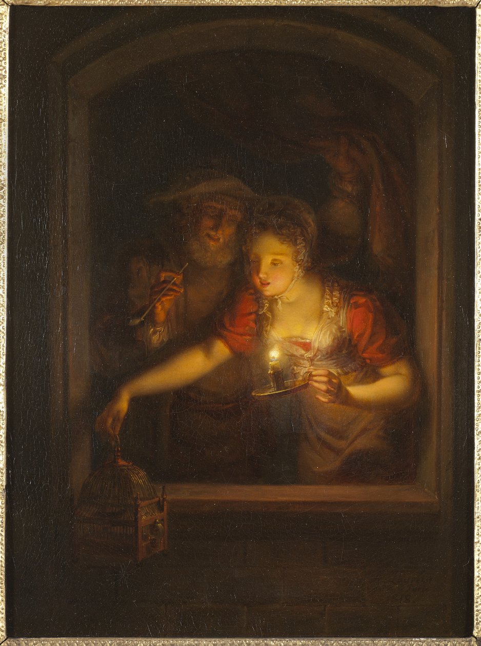 En kvinna med ett brinnande ljus, 1818 av Alexander Lauréus