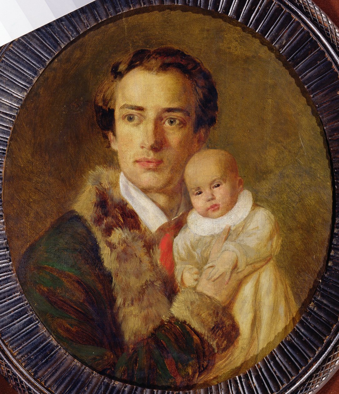 Porträtt av Alexander Herzen med sin son, 1840 av Alexander Lavrentievich Vitberg