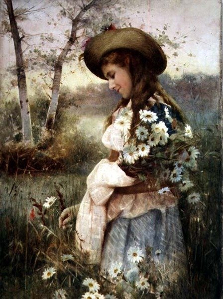 Samla Marguerites (akvarell) av Alexander M. Rossi