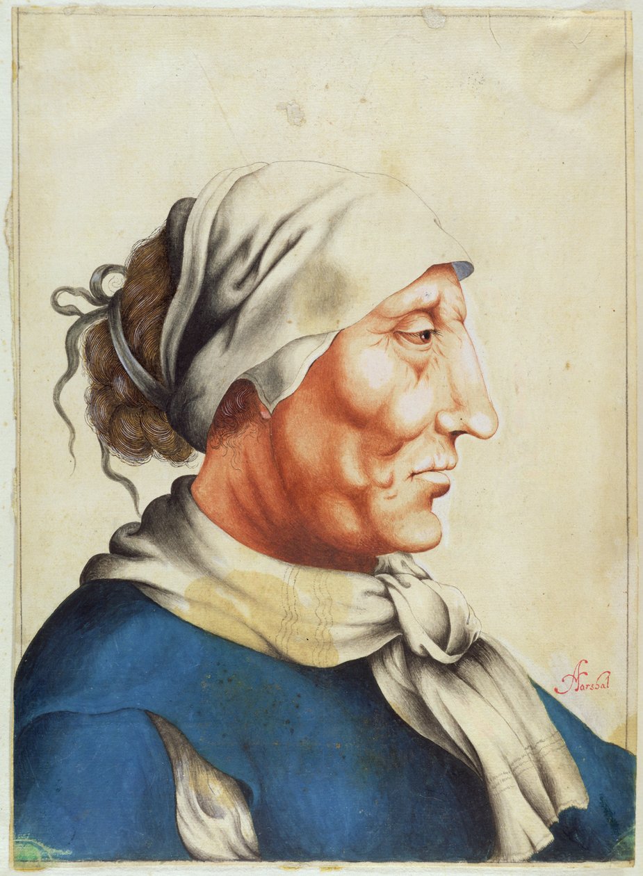 Head of an Old Man, från "Anecdotes of Painting in England" skriven av Horace Walpole (1717-97) publicerad 1765 av Alexander Marshal
