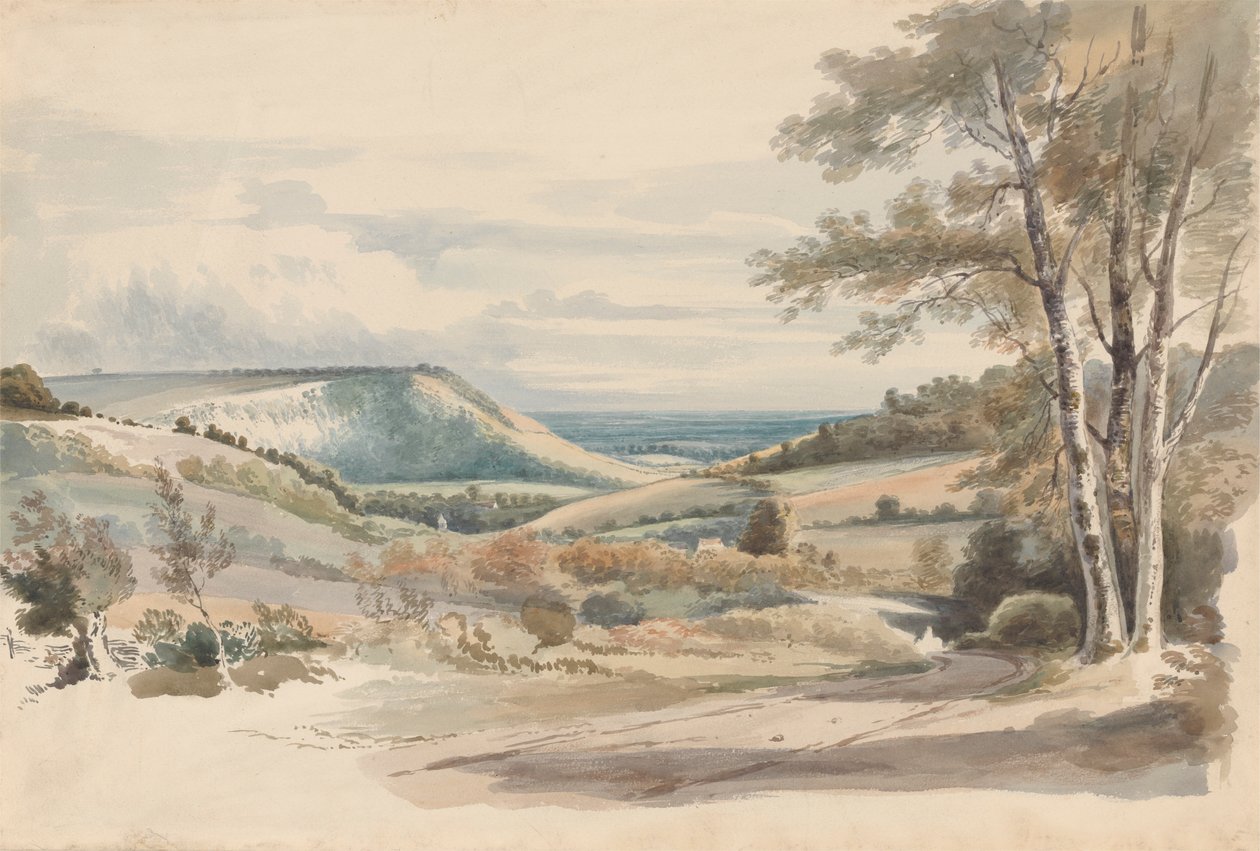 Boxhill från West Humble Lane av Alexander Monro