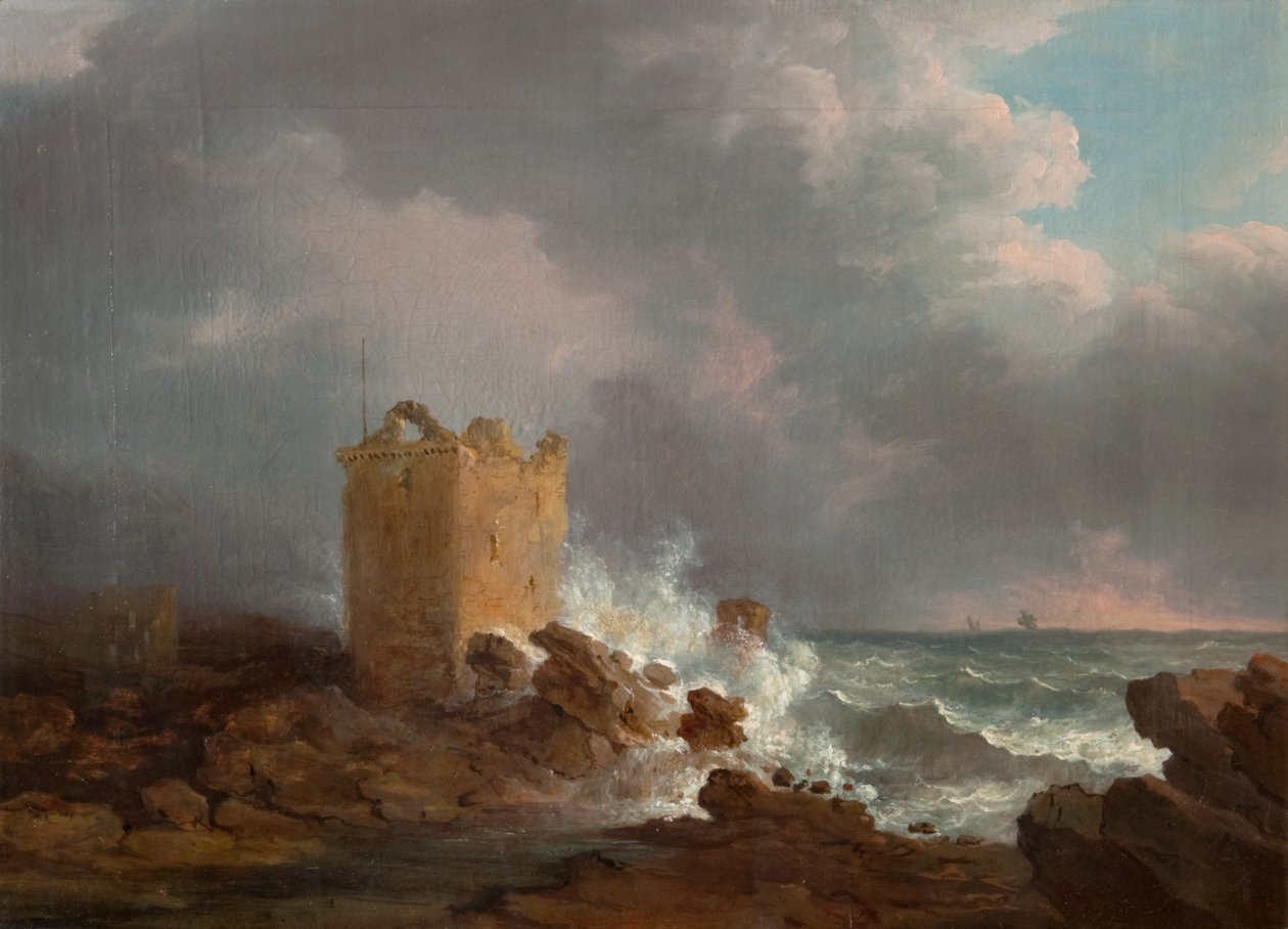 Broughty Castle Under a Storm, ca 1810 (olja på duk) av Alexander Nasmyth