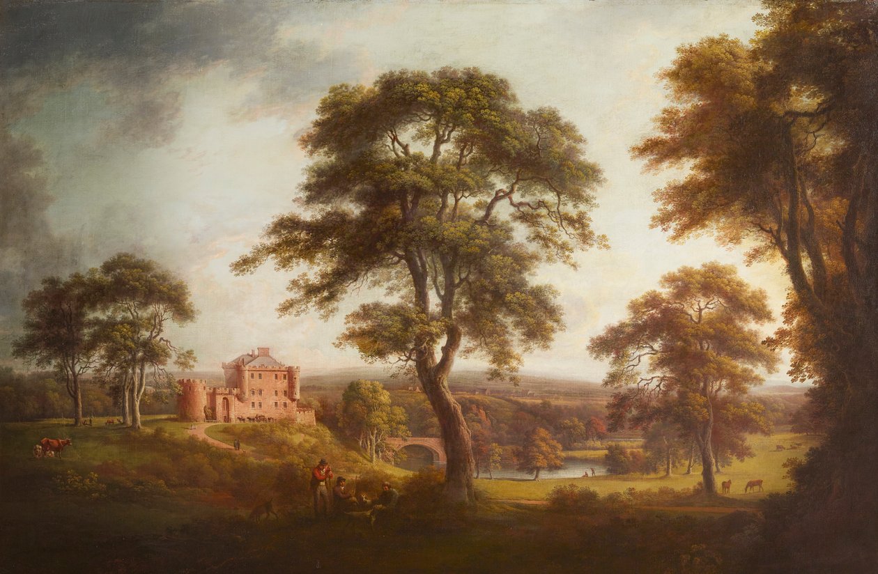 Dalhousie Castle (olja på duk) av Alexander Nasmyth