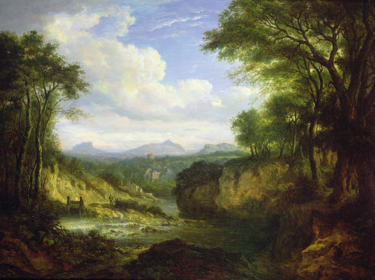 Avlägsen utsikt över Edinburgh (olja på panel) av Alexander Nasmyth