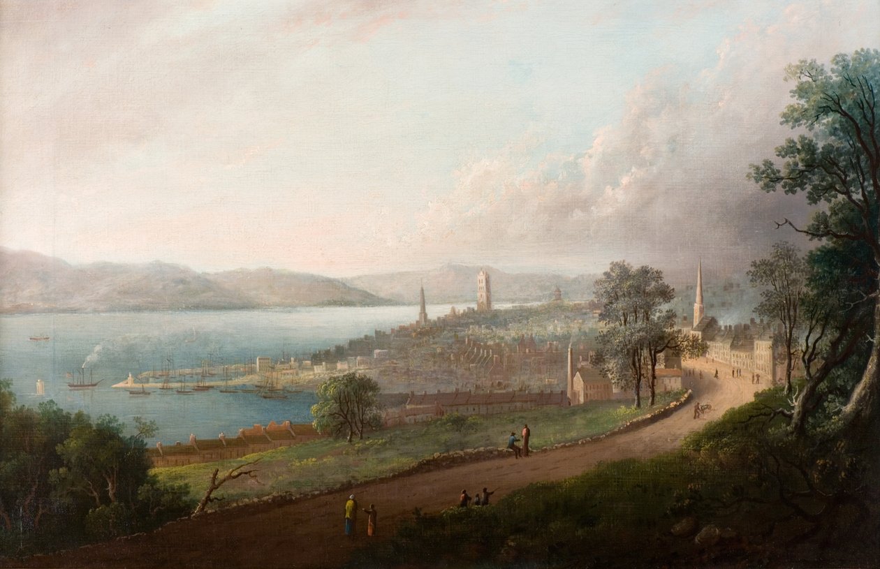Dundee från Princes Street, ca 1823-24 (olja på duk) av Alexander Nasmyth