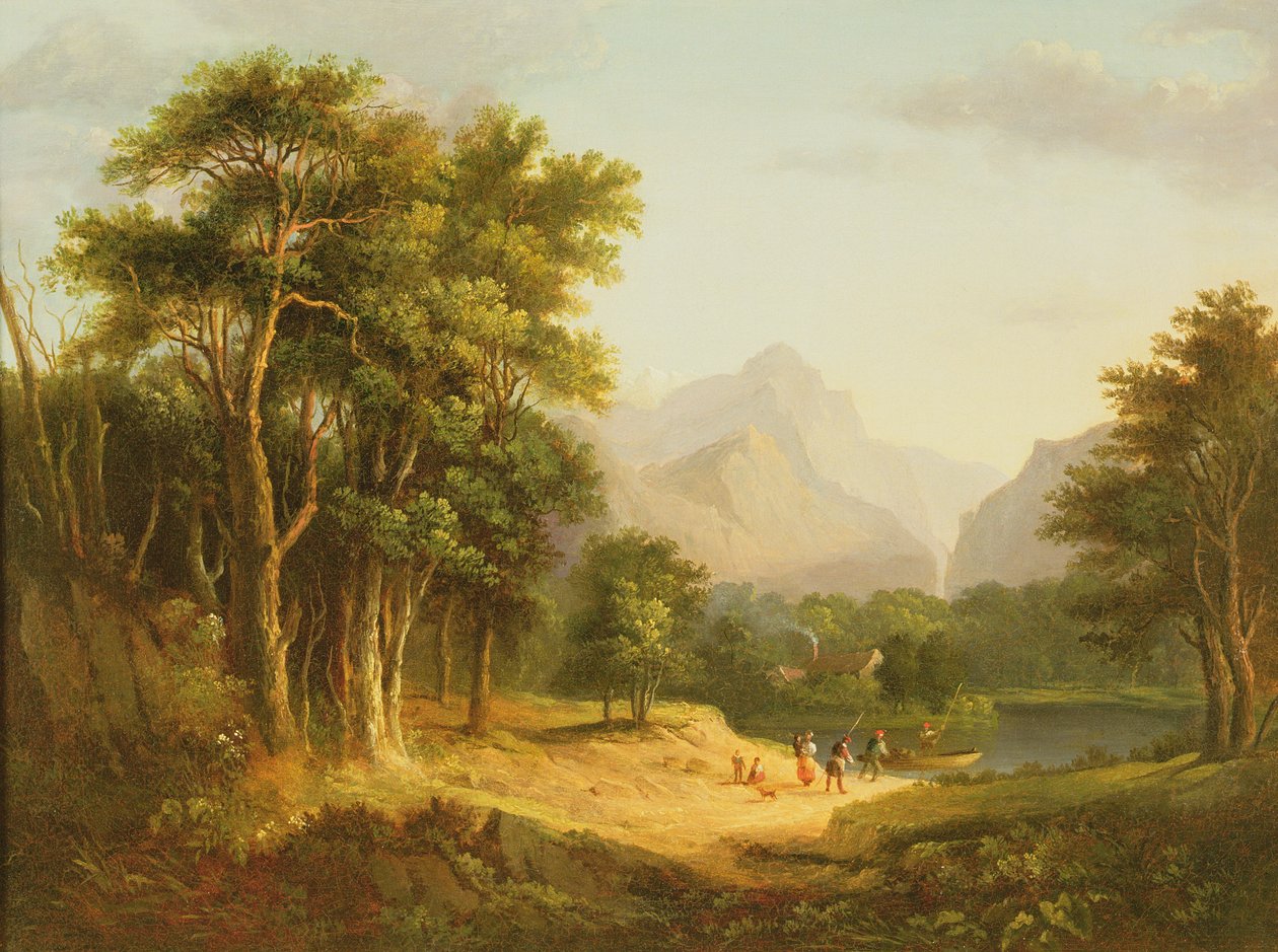 Höglandslandskap med figurer av Alexander Nasmyth