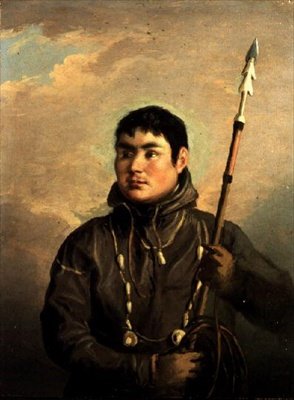 Porträtt av eskimåvalfångaren, John Sacheuse (olja på duk) av Alexander Nasmyth