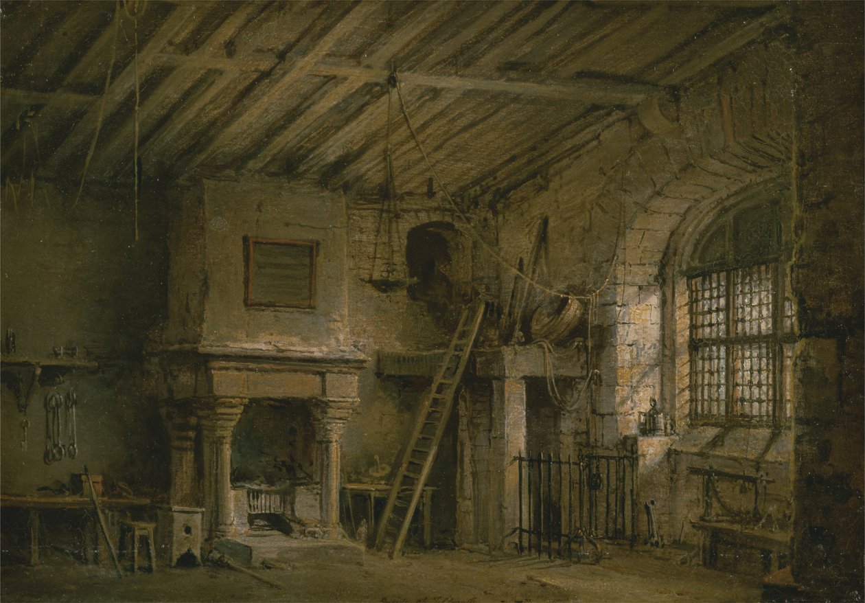 Scenografi för Heart of Midlothian; The Tolbooth av Alexander Nasmyth