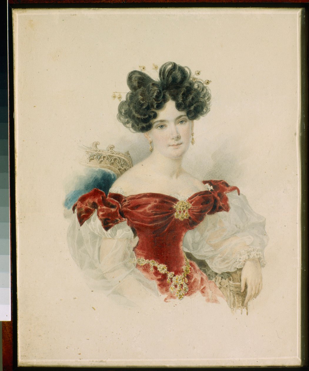 Porträtt av prinsessan Natalia Viktorovna Kotchoubei (1800-1854) - Akvarell på papper av Alexander Briullov (Alexandre Briullov) (1798-1877) av Alexander Pavlovich Briullov