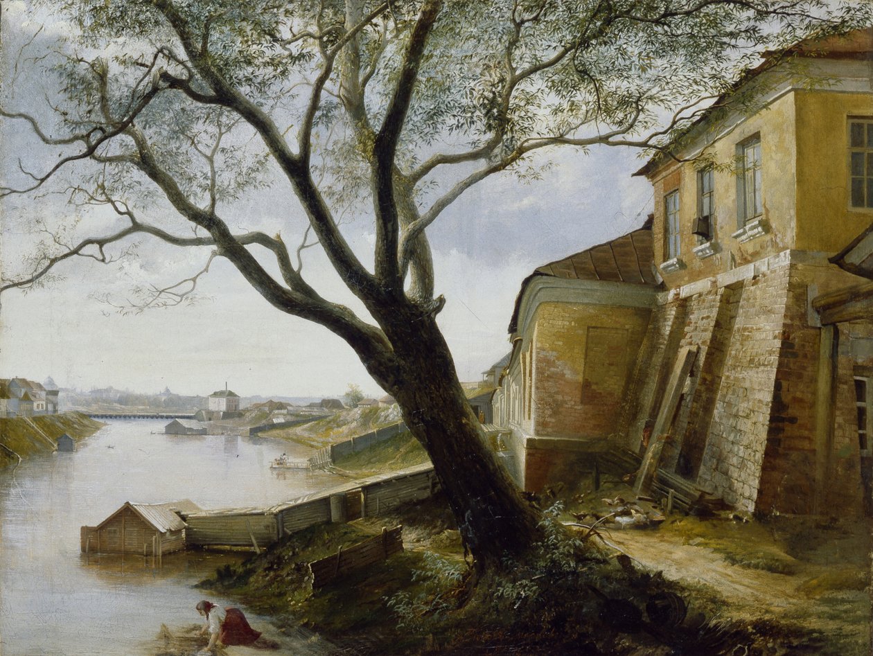 Över Yauza-floden i Moskva, 1860 av Alexander Pavlovich Popov