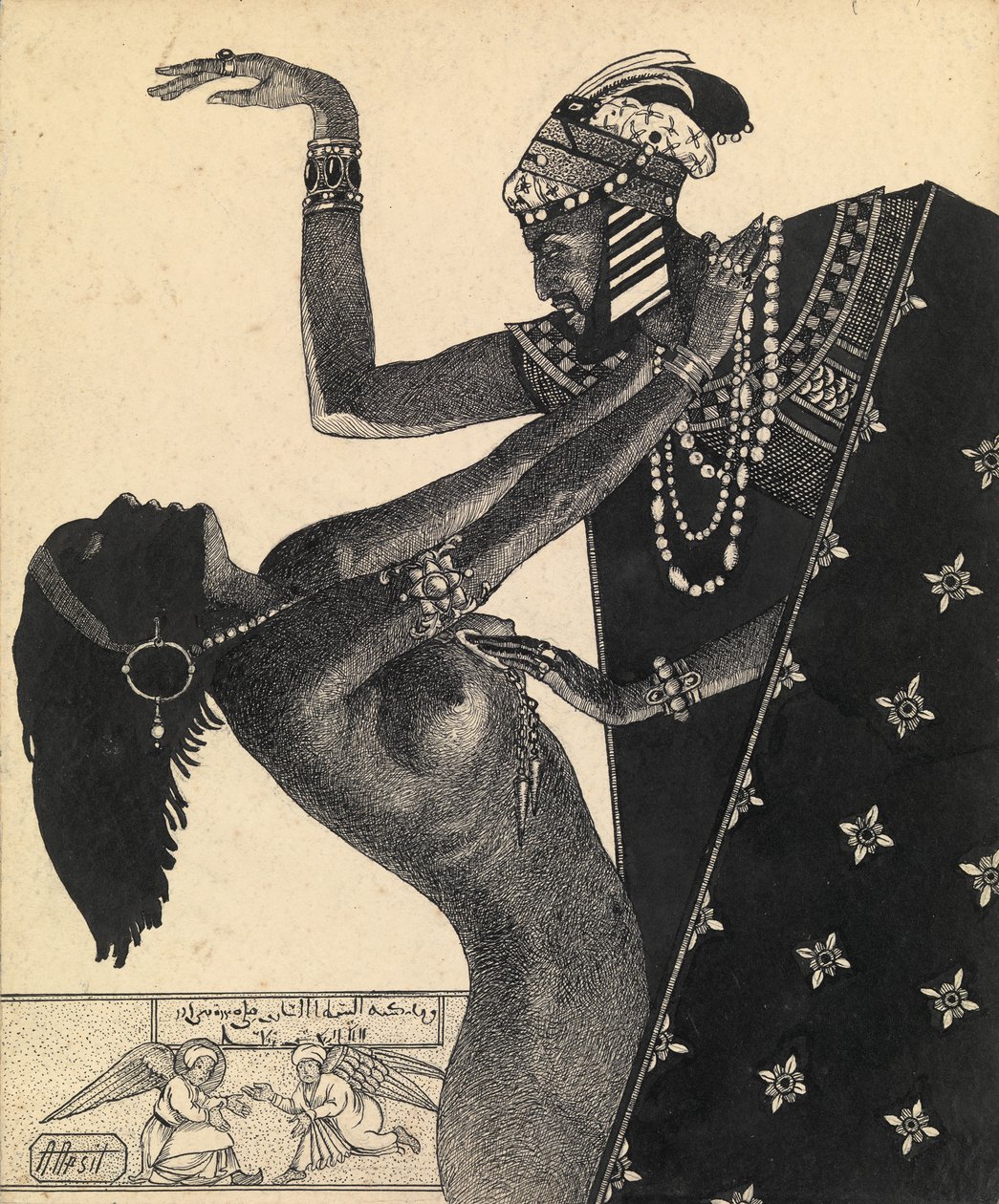 Illustration till boken Tusen och en natt av Alexander Petrovich Apsit
